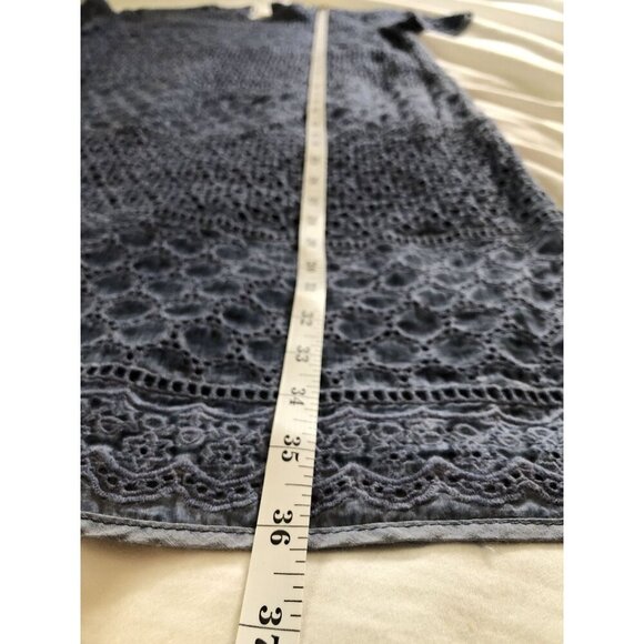 Prose & Poetry Women's Silk Blend Swimsuit Cover Up XS Blue Vacation Beach Pool - Picture 7 of 7